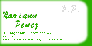 mariann pencz business card